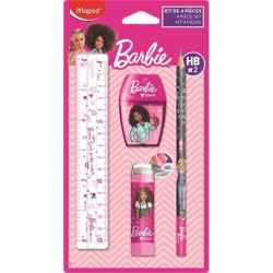 Írószer készlet, 4 darabos, MAPED "Barbie" 981867