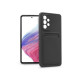 Samsung A536U Galaxy A53 5G szilikon hátlap kártyatartóval - Card Case - fekete