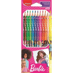 Színes ceruza készlet, háromszögletű, MAPED "Barbie", 12 szín 862207