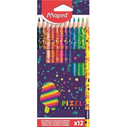 Színes ceruza készlet, háromszögletű, MAPED Pixel Party,12 különböző szín 862204
